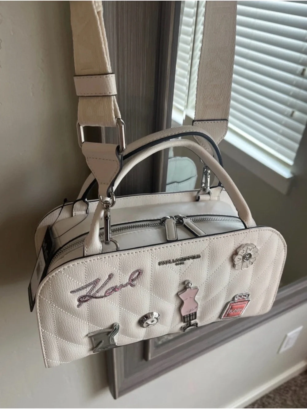 Karl Lagerfeld Maybelle Satchel with Pins